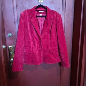 Dress Barn Women's Rich Red Longsleeve Buttoned Blazer